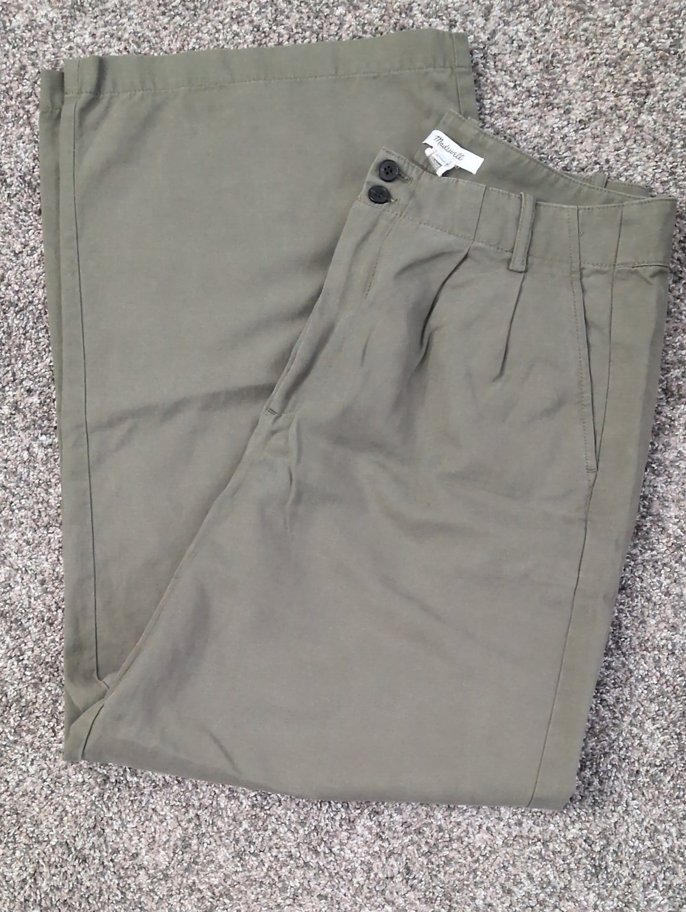 Madewell The Harlow Wideleg Pant Olive Green Womens